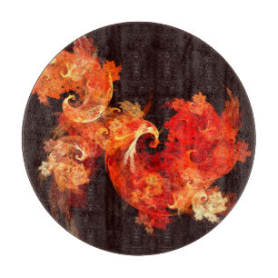 Dancing Firebirds Abstract Art Circle Cutting Board
