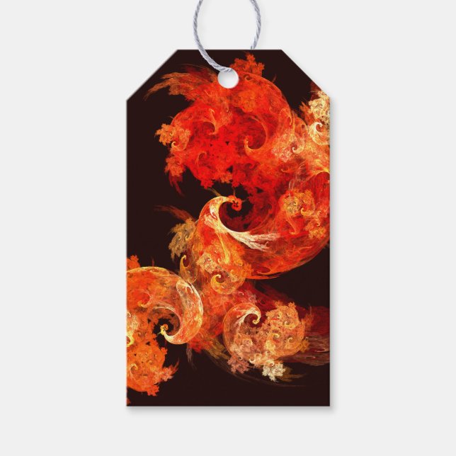 Dancing Firebirds Abstract Art Gift Tags (Front)