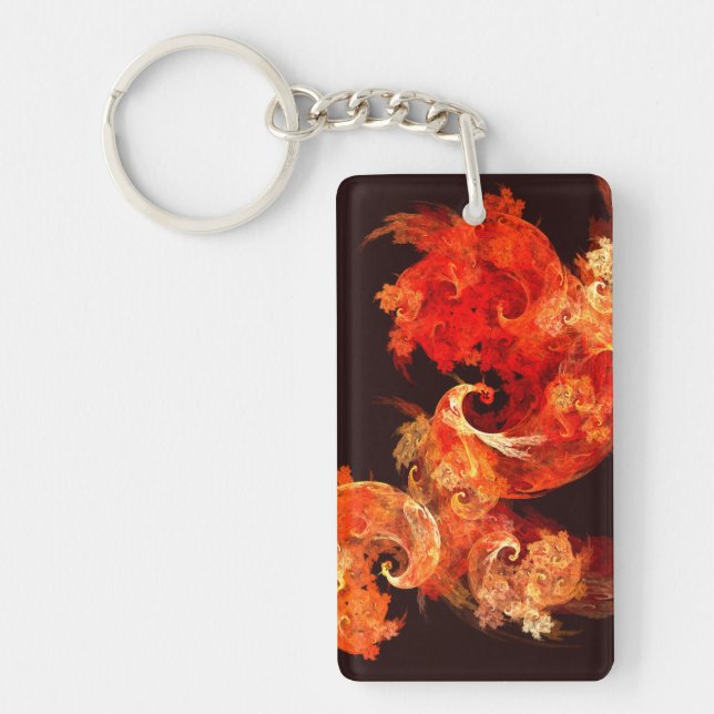 Dancing Firebirds Abstract Art Keychain (Front)