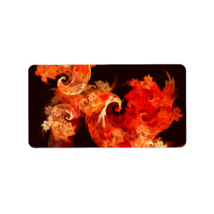 Dancing Firebirds Abstract Art Label