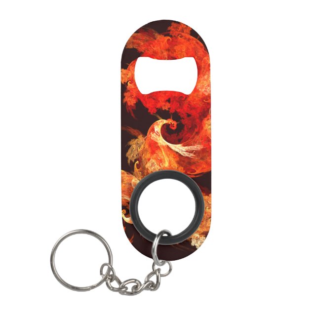 Dancing Firebirds Abstract Art Mini Bottle Opener (Front)