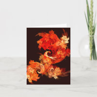 Dancing Firebirds Abstract Art Note Card