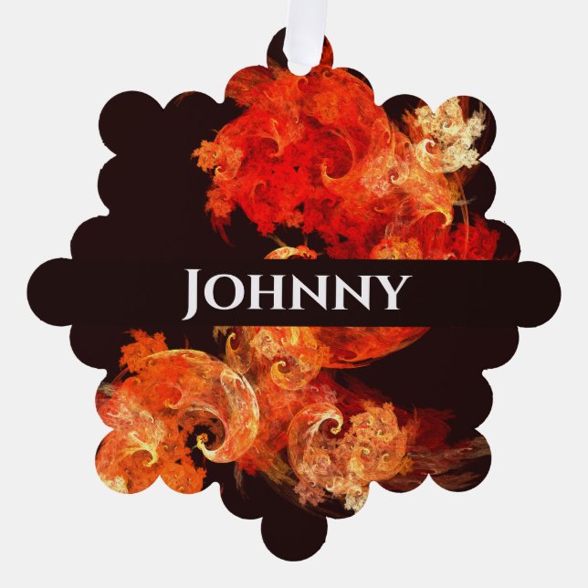 Dancing Firebirds Abstract Art Ornament Card (Front)