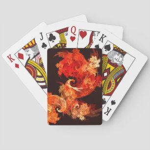 Dancing Firebirds Abstract Art Playing Cards