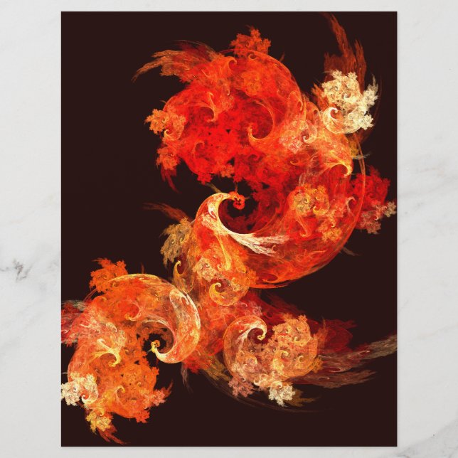 Dancing Firebirds Art Modern Fractal Abstract Flyer (Front)
