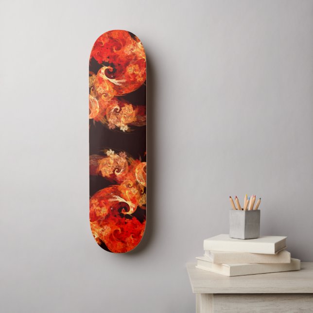 Dancing Firebirds Art Modern Fractal Abstract Skateboard (Wall Art)