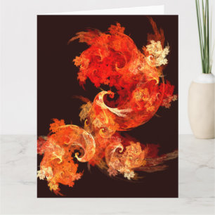 Dancing Firebirds Art Modern Fractal Abstract Thank You Card