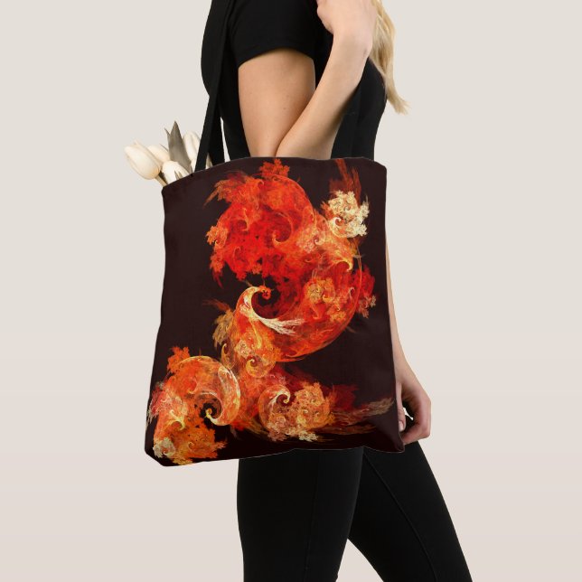 Dancing Firebirds Art Modern Fractal Abstract Tote Bag (Close Up)