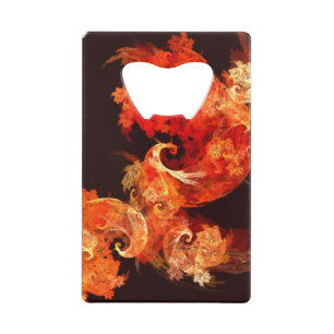 Dancing Firebirds Art Modern Fractal Abstract Wallet Bottle Opener