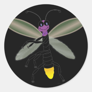 Dancing Firefly Classic Round Sticker