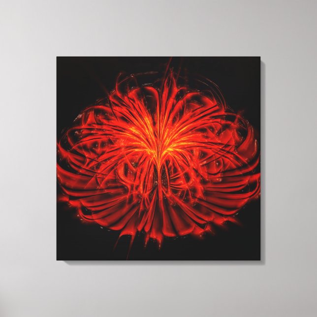 Dancing Fireworks-Red Wall Art Stretched Canvas (Front)