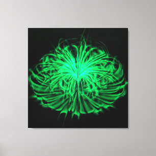 Dancing Fireworks-Teal Wall Art Stretched Canvas