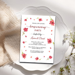 Dancing Florals Housewarming Party Invitation