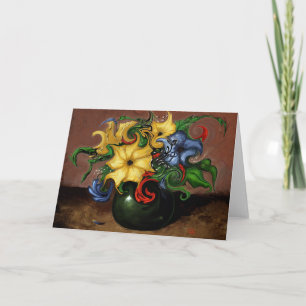 Dancing Flowers Blank Greeting Card
