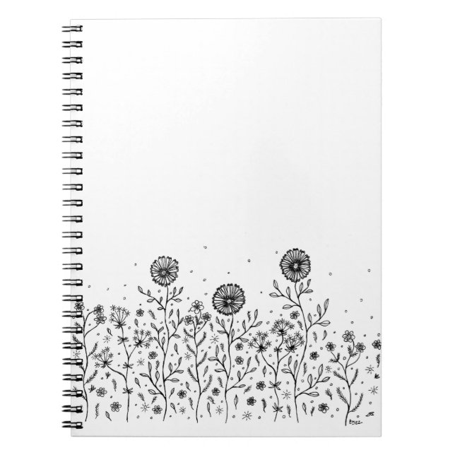 Dancing Flowers on a Summer Meadow Notebook (Front)