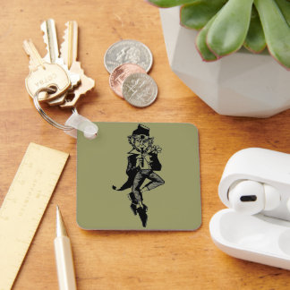 Dancing Flute Playing Leprechaun Keychain