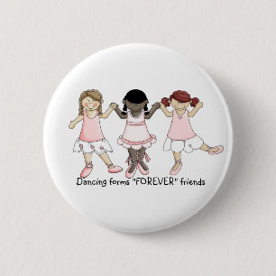 Dancing forms "FOREVER" Friends Button