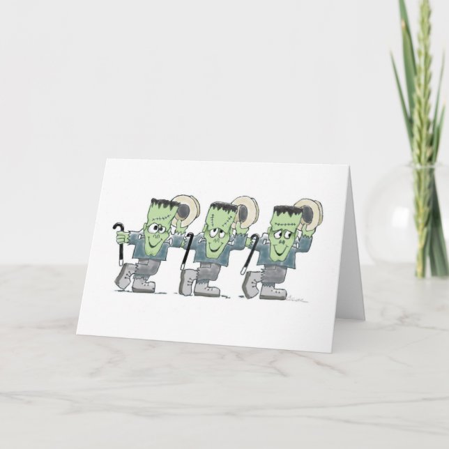 Dancing Frankies greeting card (Front)