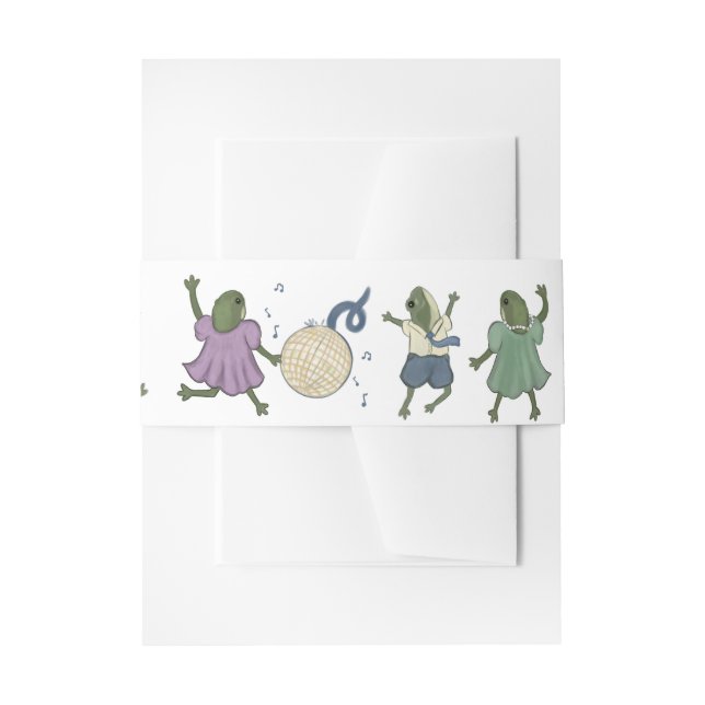 Dancing Frogs Wedding  Invitation Belly Band (Front Example)
