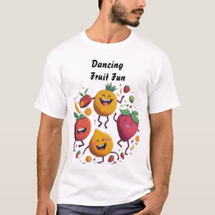 Dancing Fruit Fun colorful and happy fruit white  T-Shirt