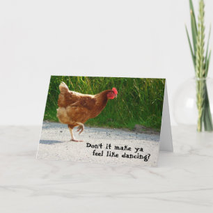 Dancing Funky Chicken Card