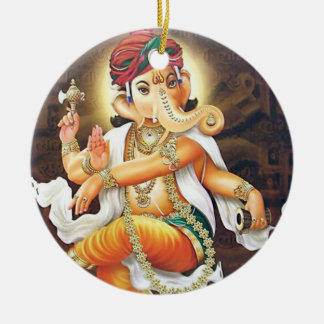 dancing ganesha ceramic ornament