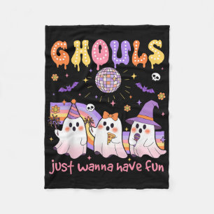Dancing Ghost Ghouls Just Wanna Have Fun Halloween Fleece Blanket