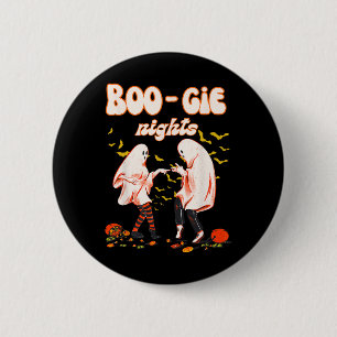Dancing Ghost With Pumpkin Halloween Women's Graph 2 Inch Round Button