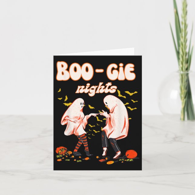 Dancing Ghost With Pumpkin Halloween Women's Graph Card (Front)