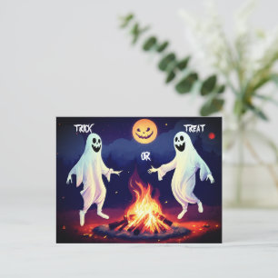 Dancing Ghosts Illustration Postcard