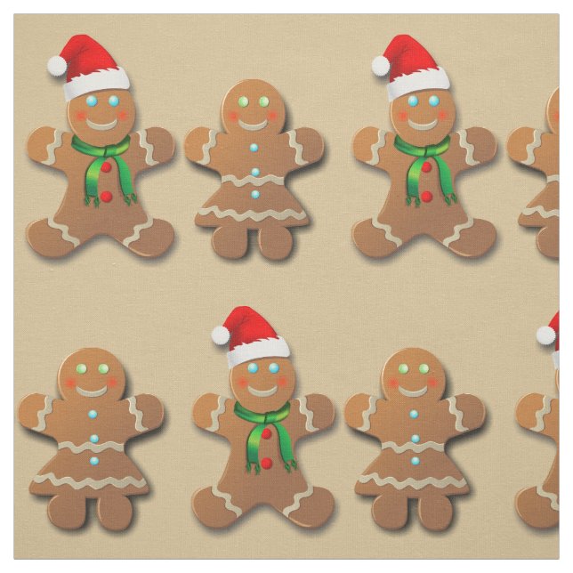 Dancing Gingerbread Cookies Fabric (Swatch)