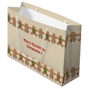 Dancing Gingerbread Cookies Large Gift Bag