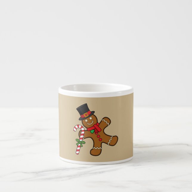 Dancing Gingerbread Man Espresso Cup (Front)