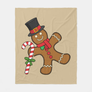 Dancing Gingerbread Man Fleece Blanket