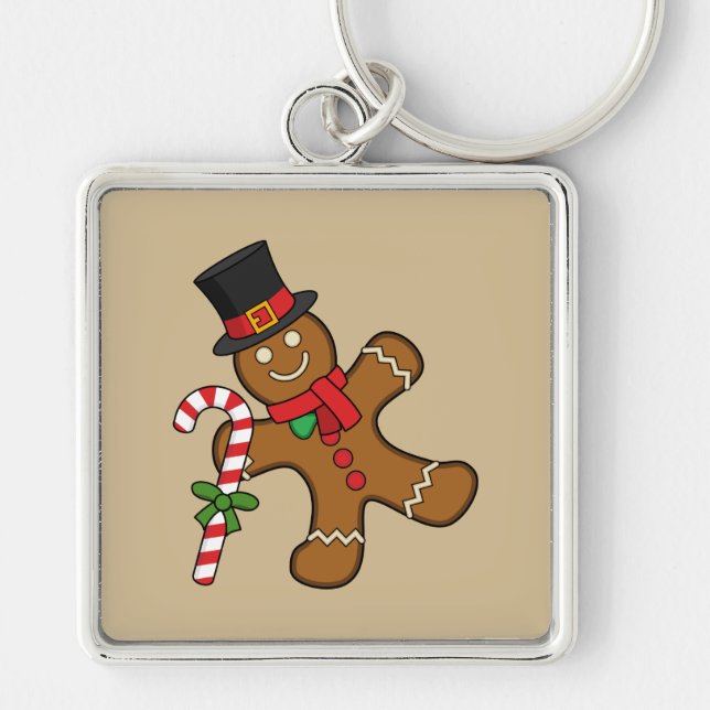 Dancing Gingerbread Man Keychain (Front)