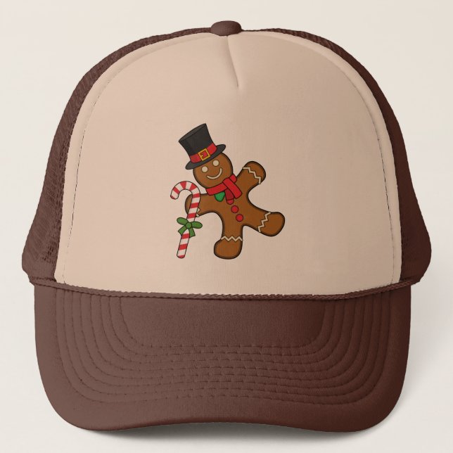 Dancing Gingerbread Man Trucker Hat (Front)