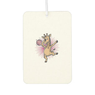 Dancing Giraffe Disco Ball Vintage Engraving Shirt Air Freshener
