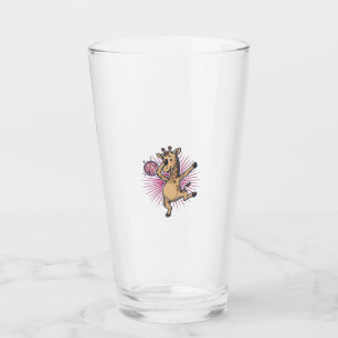 Dancing Giraffe Disco Ball Vintage Engraving Shirt Glass