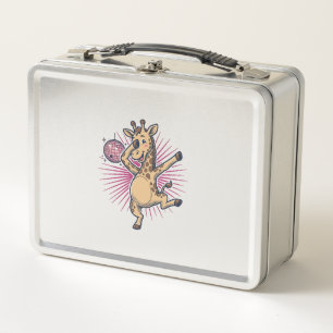 Dancing Giraffe Disco Ball Vintage Engraving Shirt Metal Lunch Box