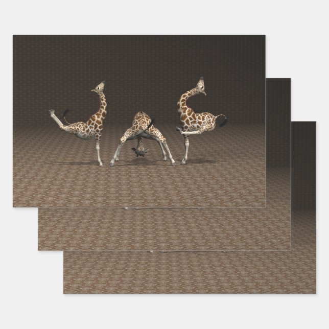 Dancing Giraffes Wrapping Paper Sheet (Set)
