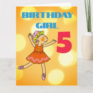 Dancing Girl 5th Birthday Card