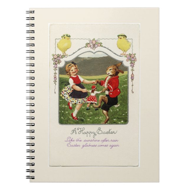 Dancing Girl and Easter Bunny Notebook (Front)
