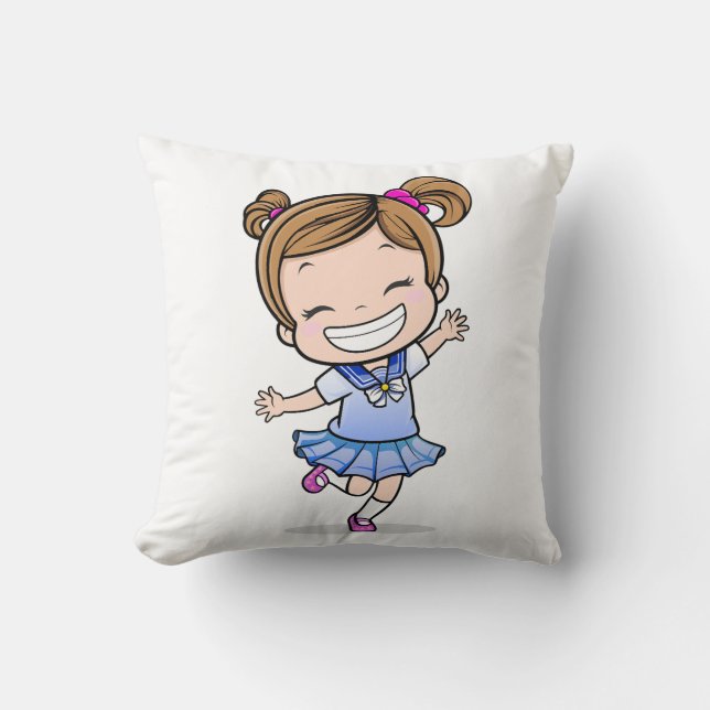 dancing girl throw pillow (Front)