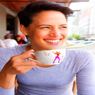 Dancing Girl with Music Notes – Cool K-Pop Espresso Cup