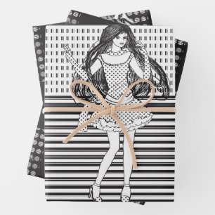 dancing girlfriend in the dark wrapping paper sheet