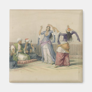 Dancing Girls at Cairo, from 'Egypt and Nubia' Magnet