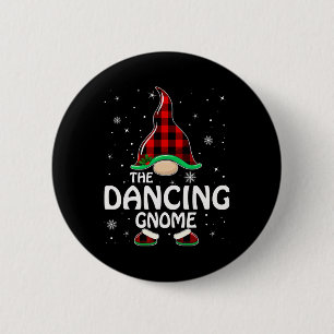 Dancing Gnome Buffalo Plaid Matching Family Christ 2 Inch Round Button