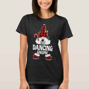 Dancing Gnome Buffalo Plaid Matching Family Christ T-Shirt