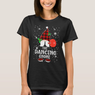 Dancing Gnome Buffalo Plaid Matching Family Christ T-Shirt