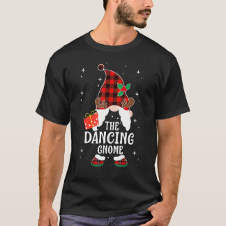 Dancing Gnome Buffalo Plaid Matching Family Christ T-Shirt